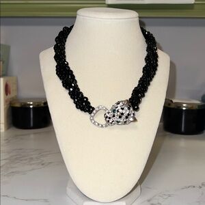 Hot! Kenneth Jay Lane (KJL) Avon Panther Collection Black four strand necklace